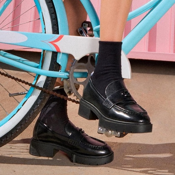 Coach Black Leather Loafers - Picture 6 of 9